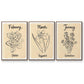 Birth Month I - Floater Framed Canvas Set