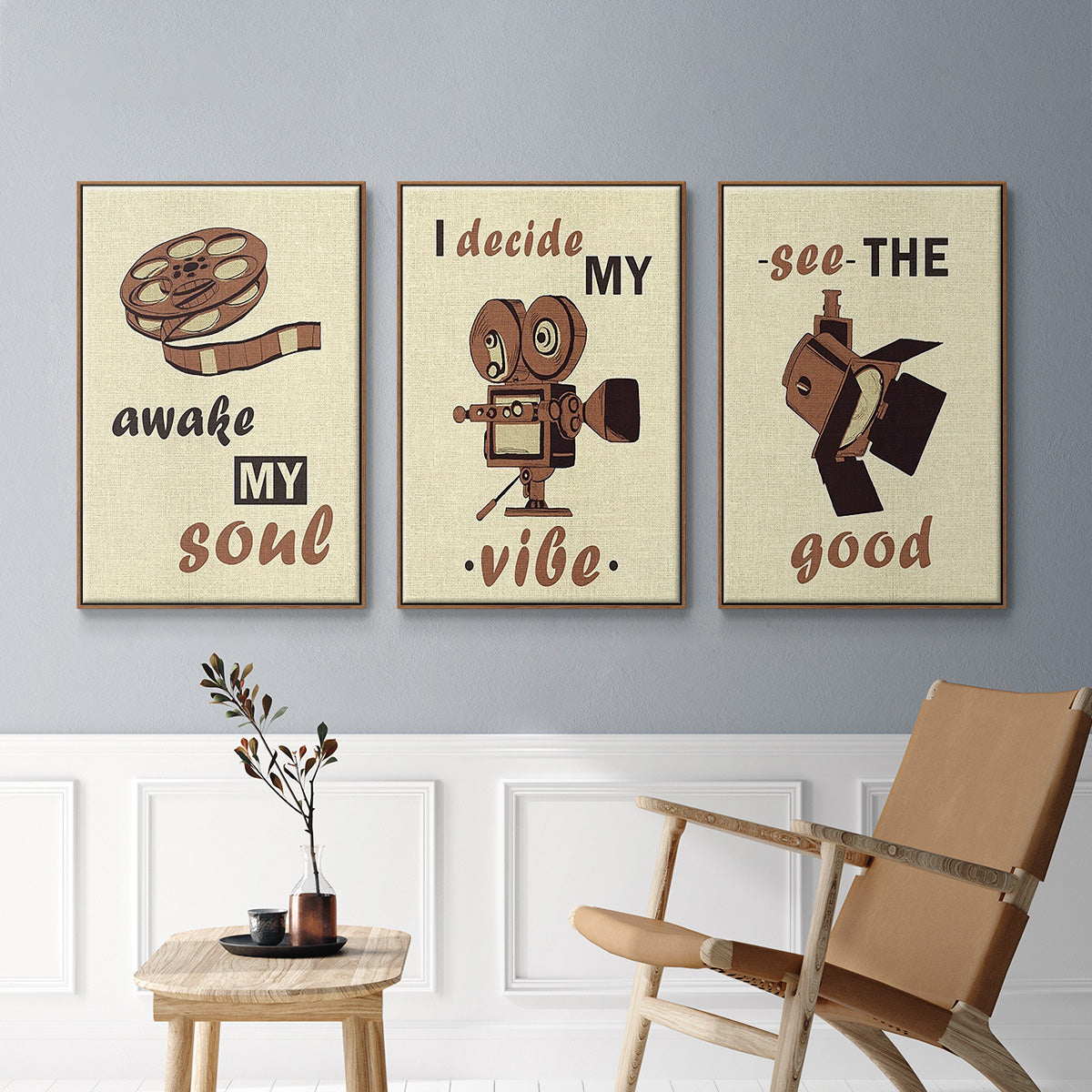 Movie Time I - Floater Framed Canvas Set