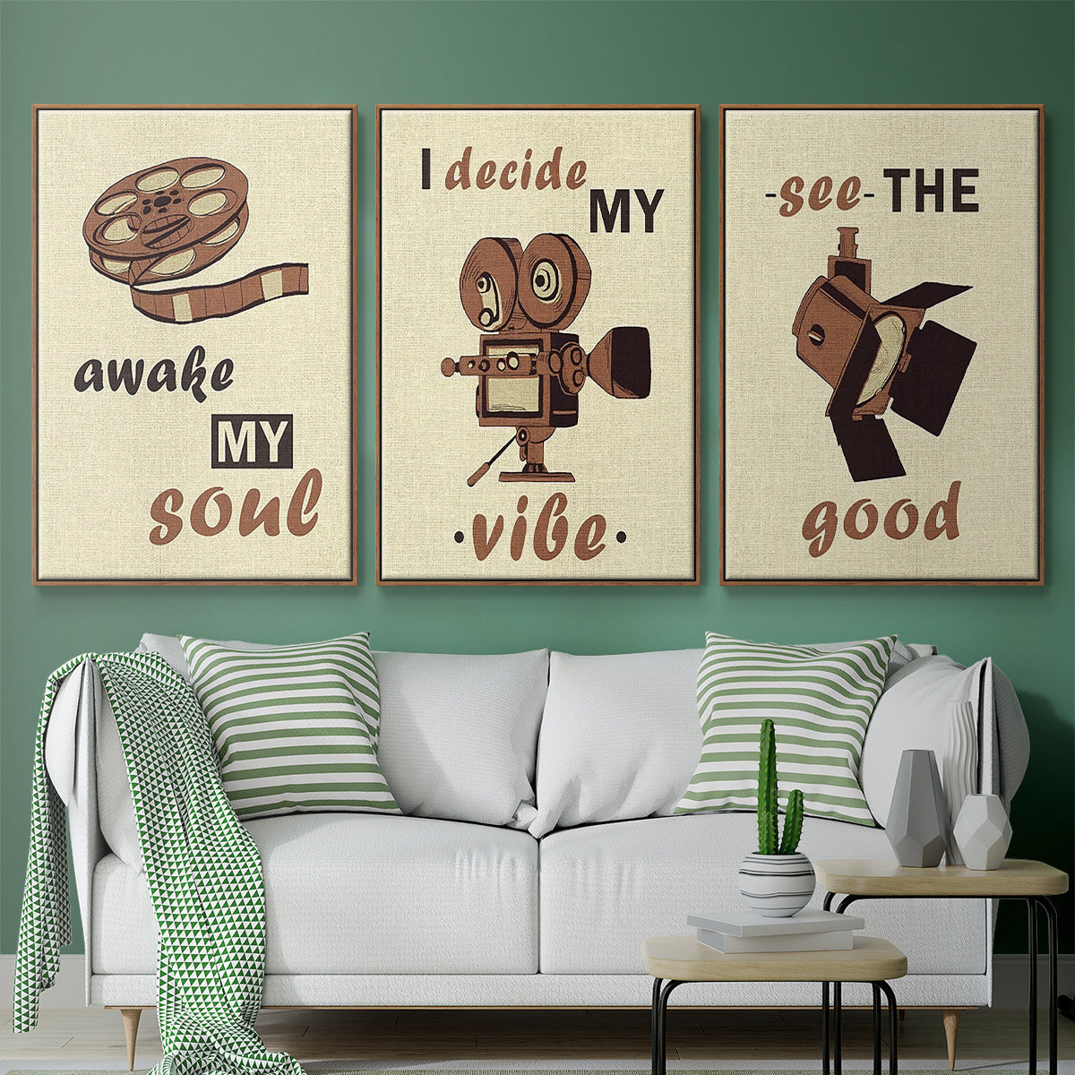 Movie Time I - Floater Framed Canvas Set