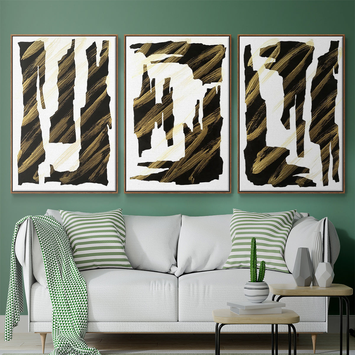 Onyx Obelisks I - Floater Framed Canvas Set