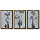 Graphic Flowers in Vase I - Floater Framed Canvas Set