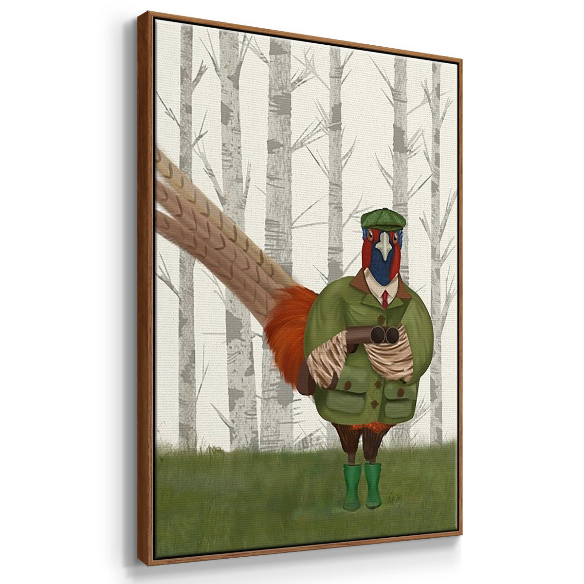 Pheasant Shooting Party 5 - Floater Framed Canvas Set