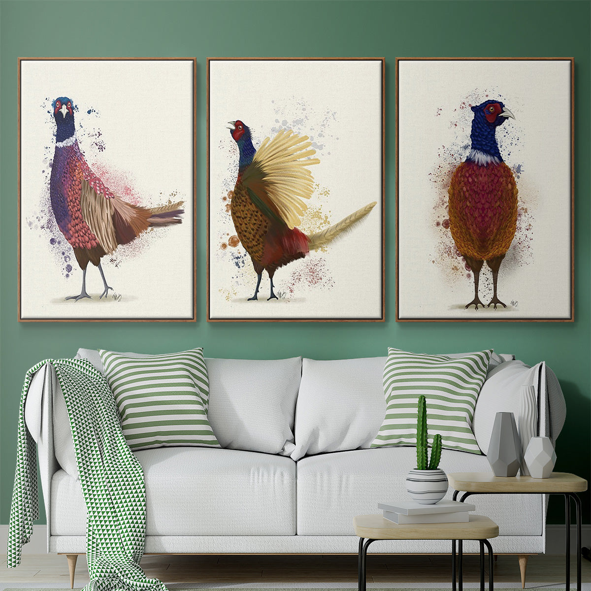 Pheasant Splash 3 - Floater Framed Canvas Set