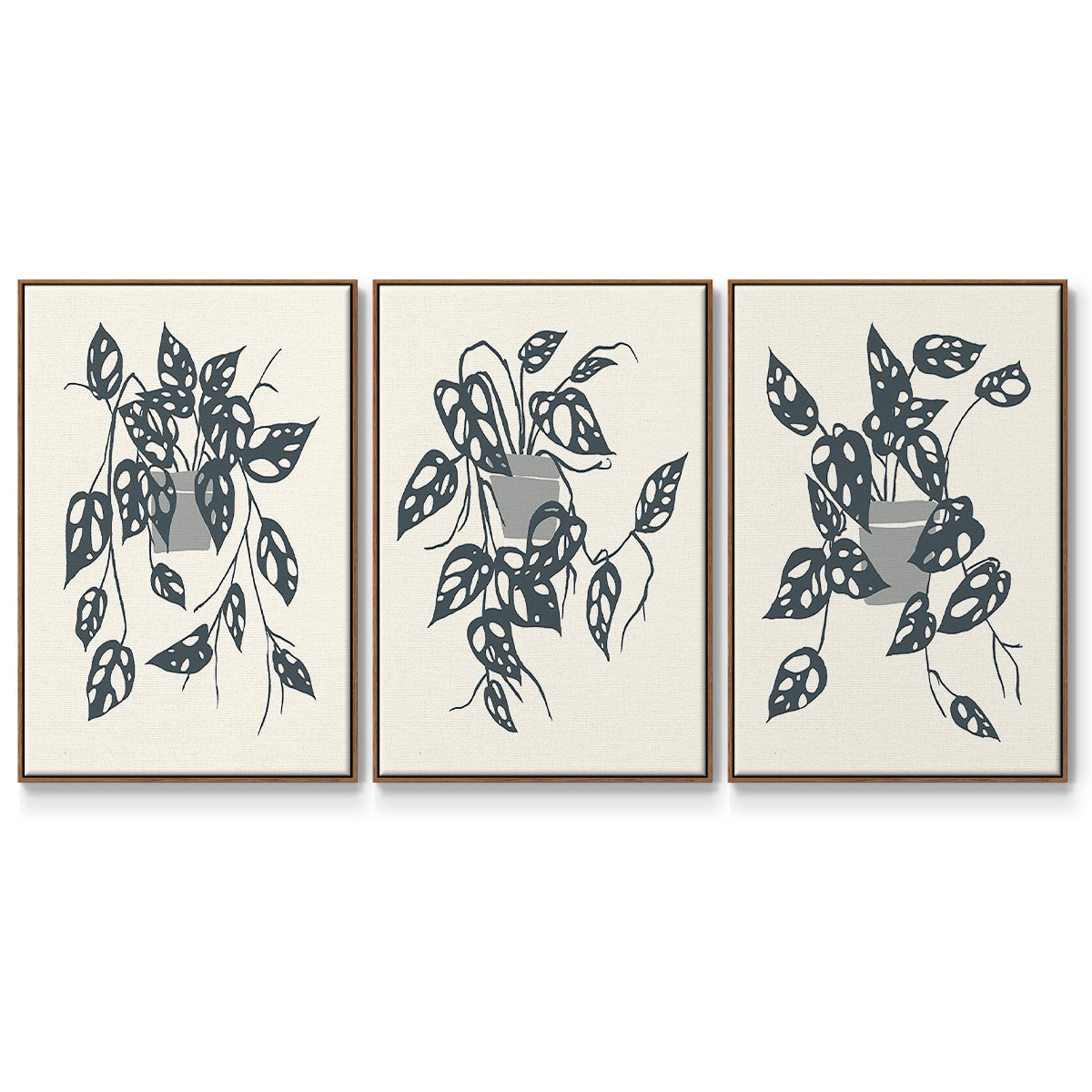 Growing Leaves IV - Floater Framed Canvas Set