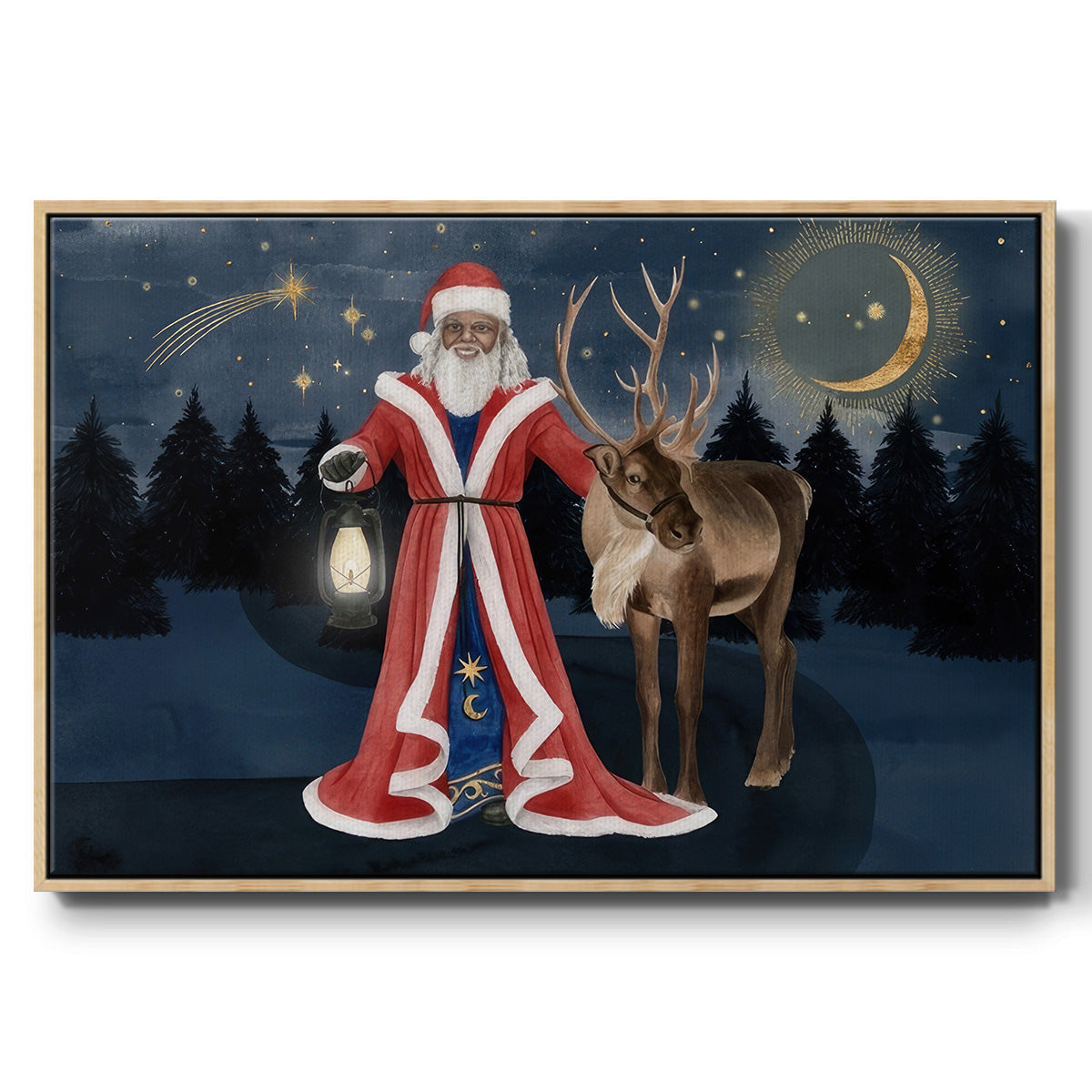 Celestial Christmas Collection A - Floater Framed Canvas Print
