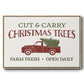 Christmas Farm Sign II - Floater Framed Canvas Print