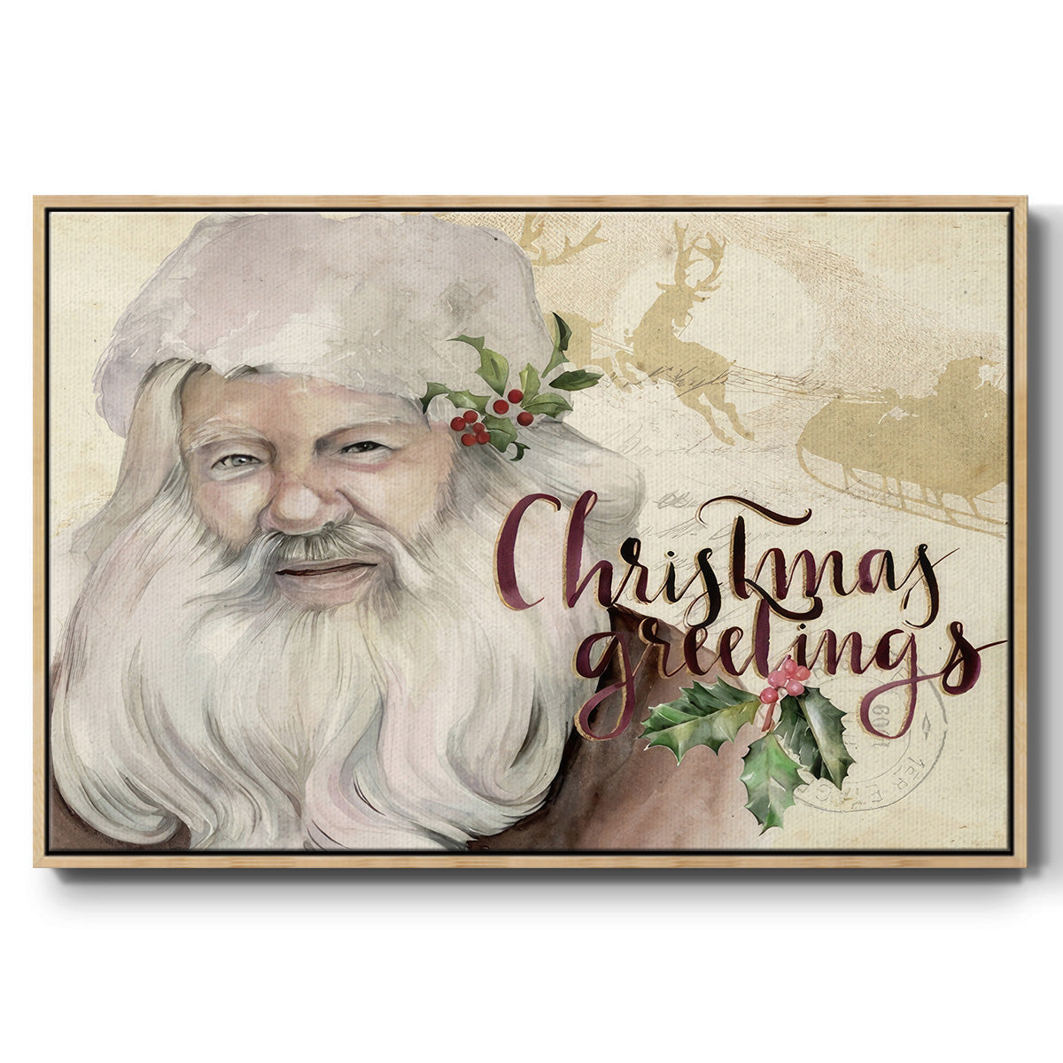 Christmas Greetings Collection A - Floater Framed Canvas Print