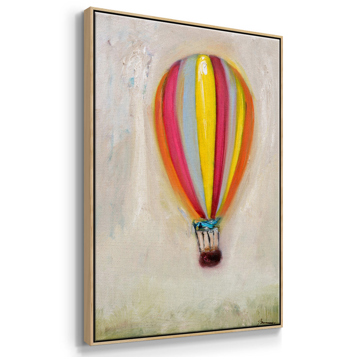 Lucky Hot Air Balloon - Floater Framed Canvas Print