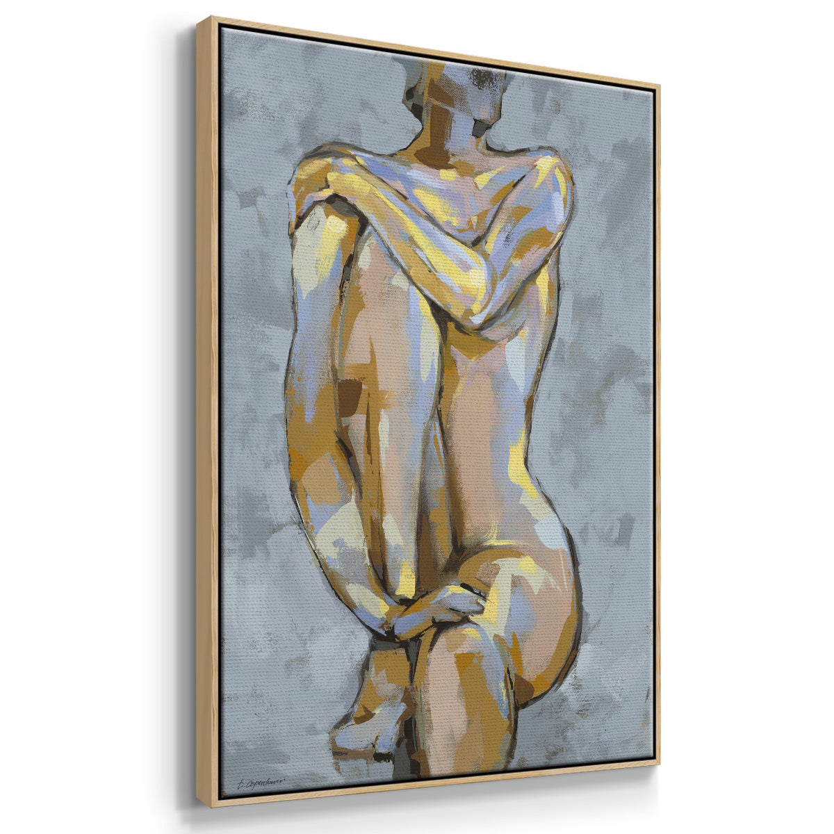 Grey Maiden I - Floater Framed Canvas Print