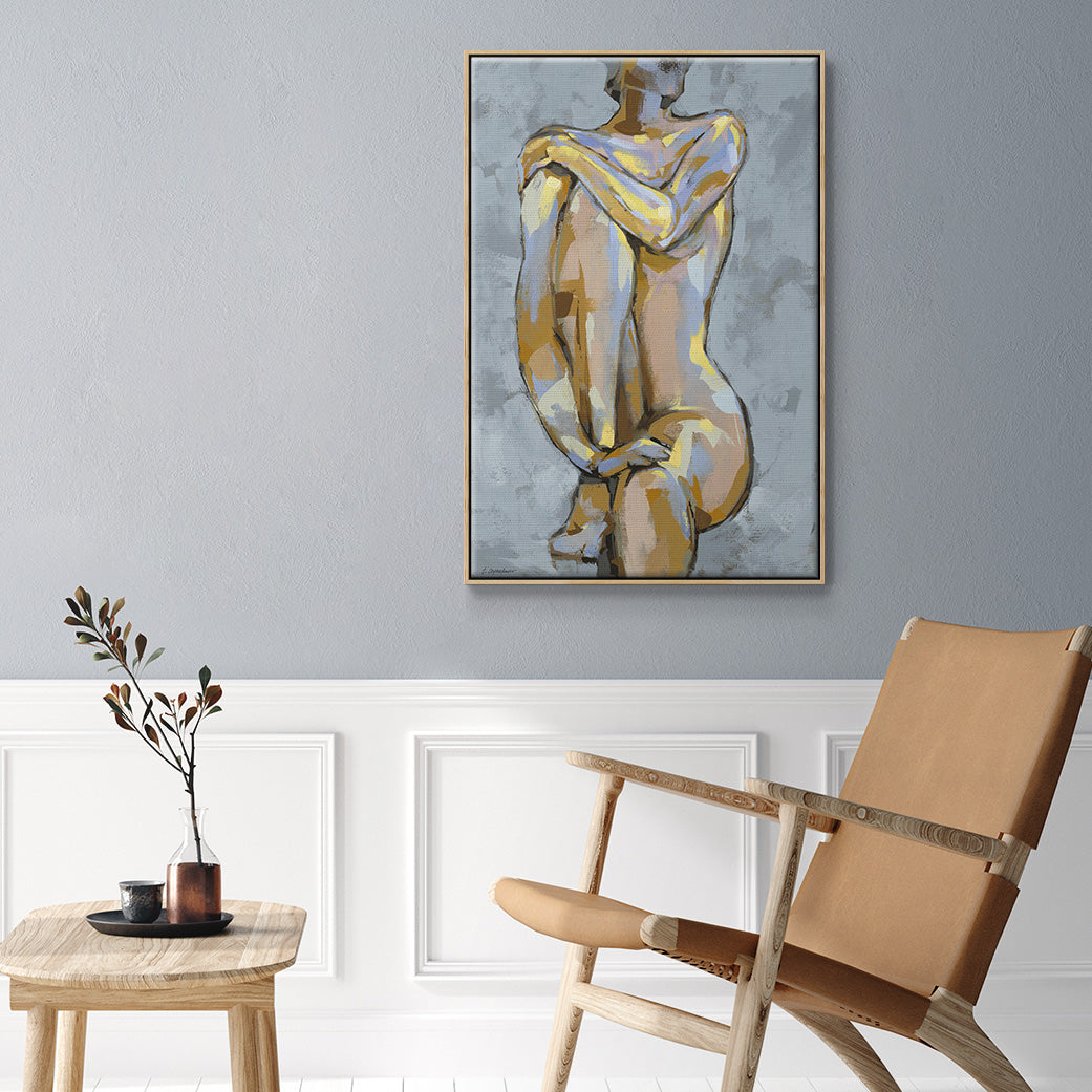 Grey Maiden I - Floater Framed Canvas Print