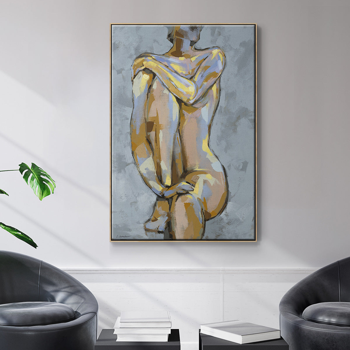 Grey Maiden I - Floater Framed Canvas Print