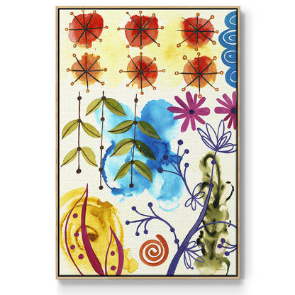 Flower Power II - Floater Framed Canvas Print