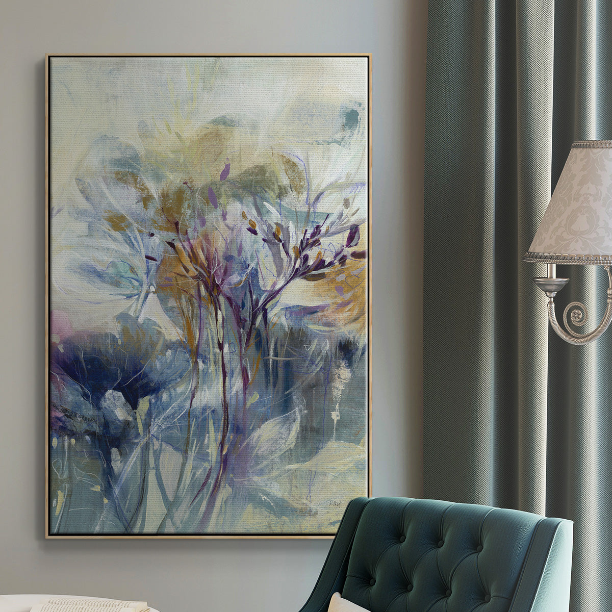 Meadow Saffron II - Floater Framed Canvas Print