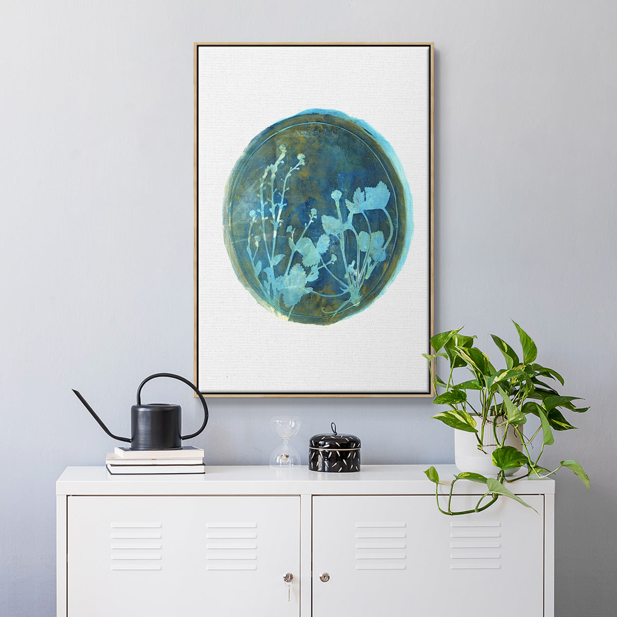 Strawberries and Forg I - Floater Framed Canvas Print