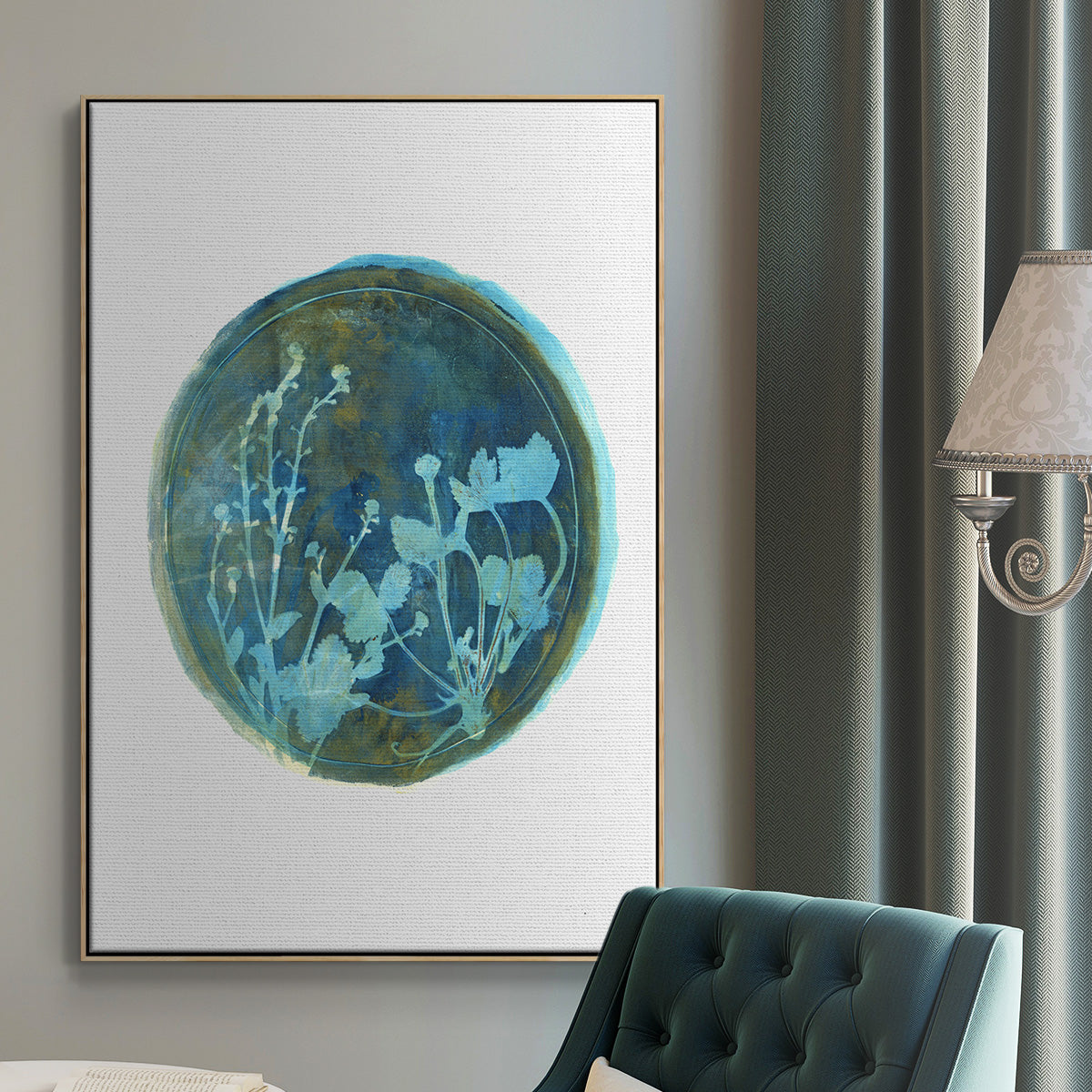Strawberries and Forg I - Floater Framed Canvas Print