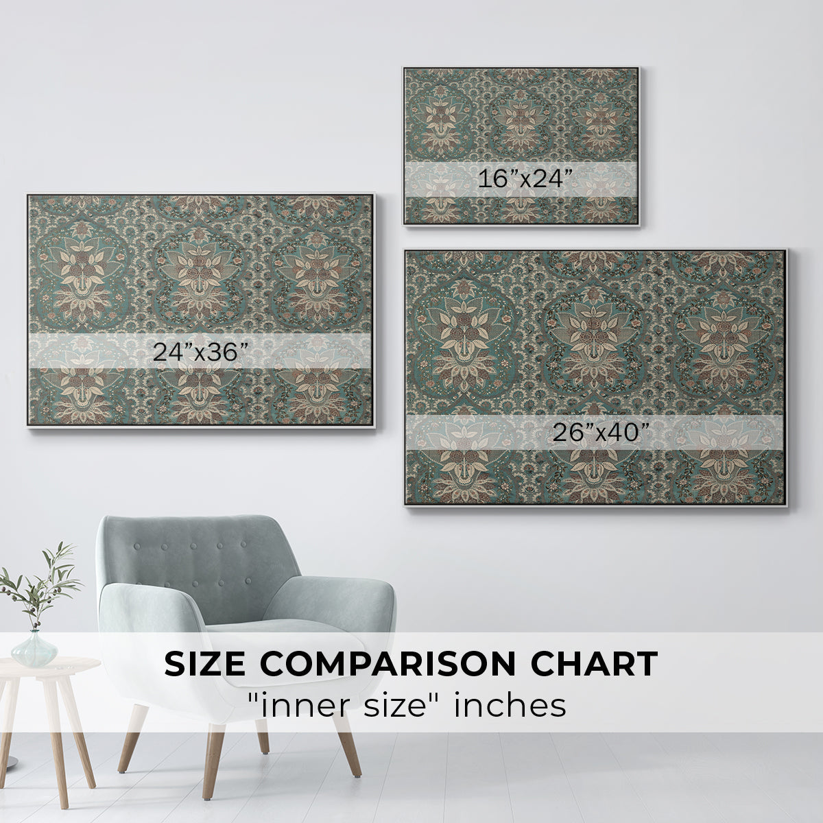 Vintage Abstract Print X - Floater Framed Canvas Print