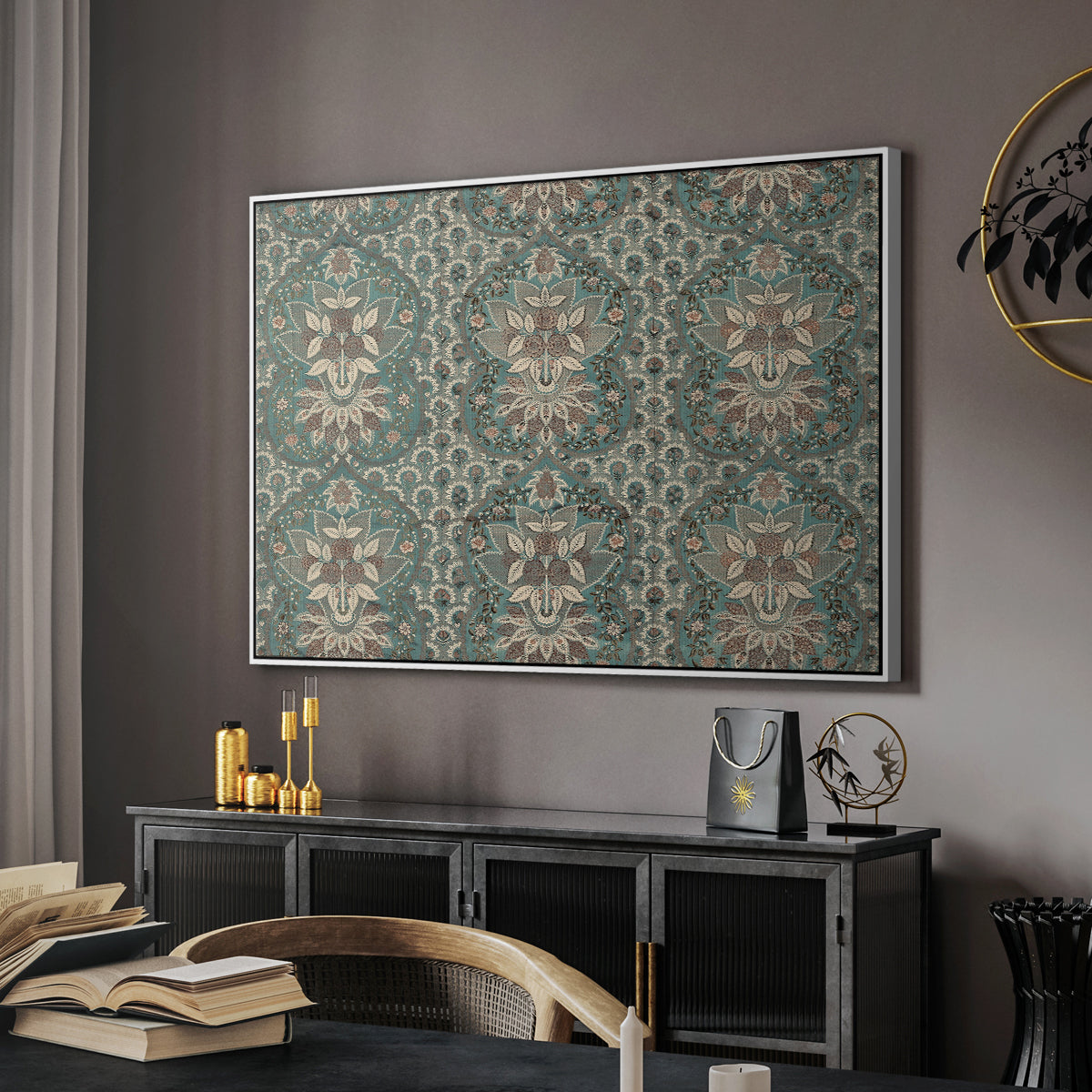 Vintage Abstract Print X - Floater Framed Canvas Print