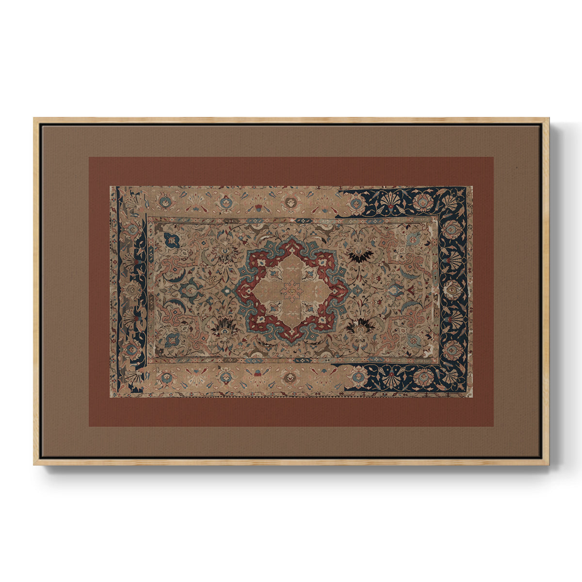 Vintage Abstract Print XII - Floater Framed Canvas Print