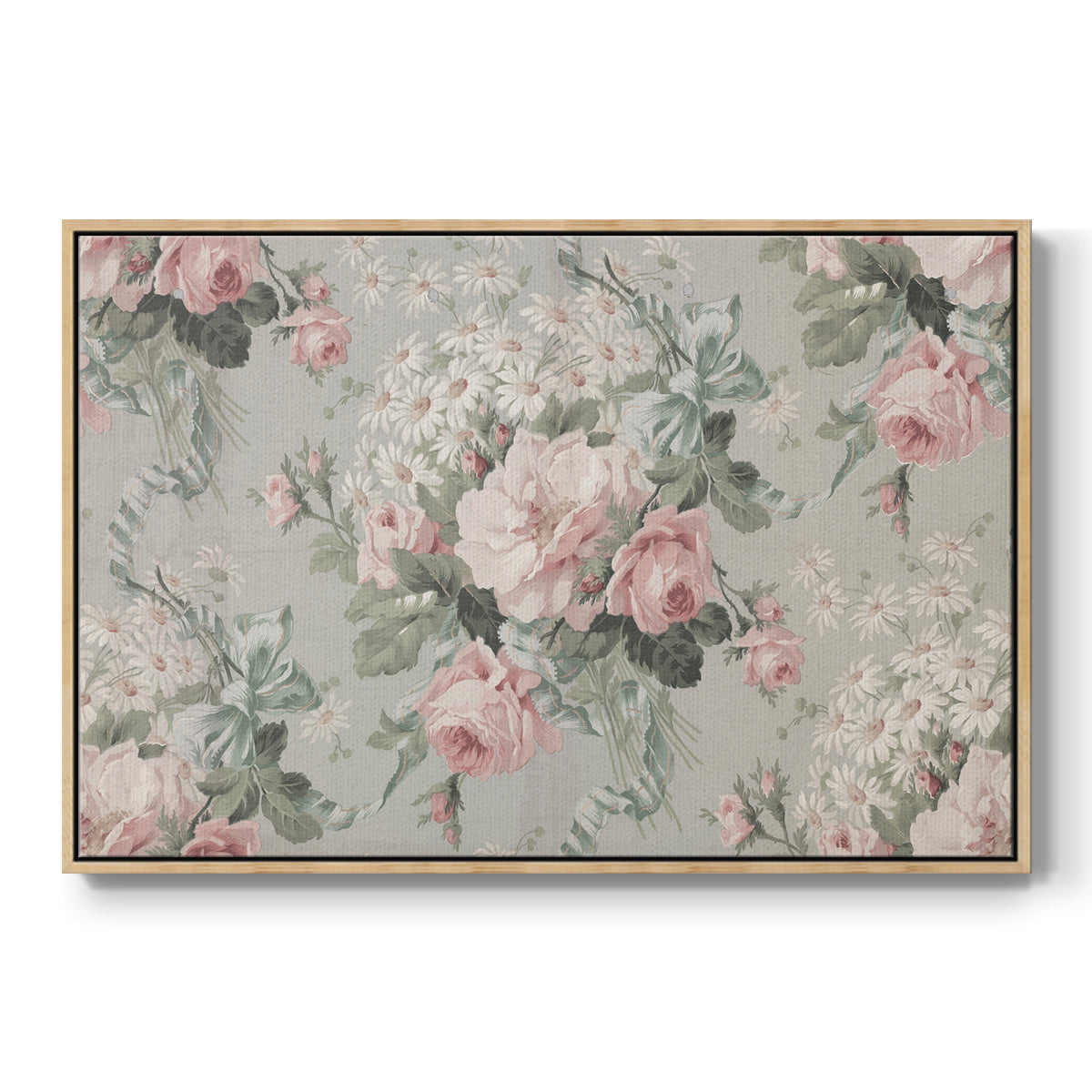 Vintage Abstract Print XIV - Floater Framed Canvas Print