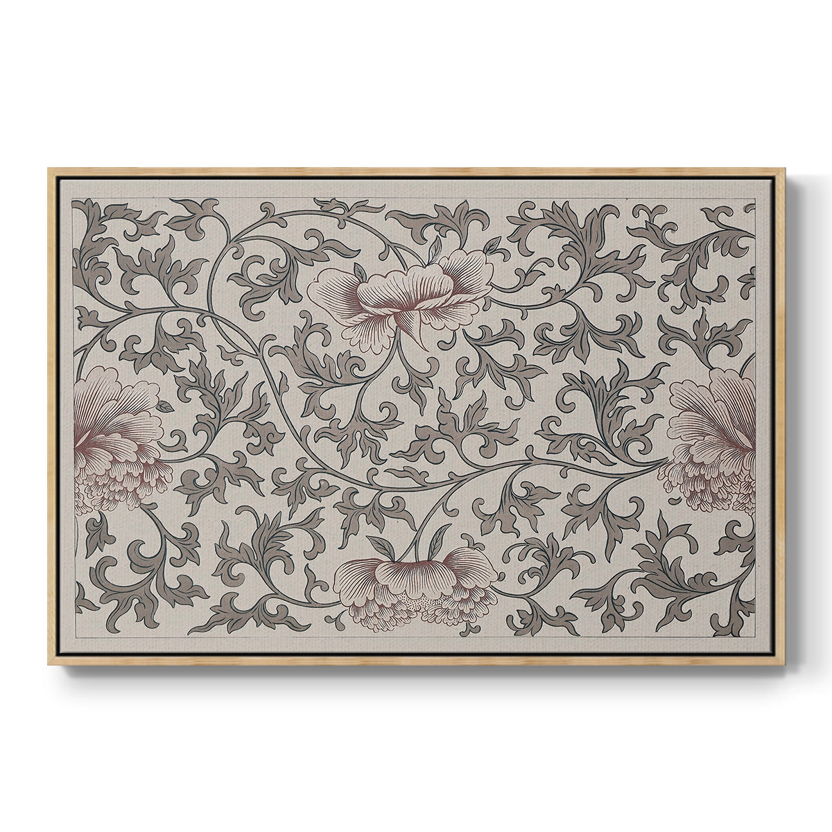 Vintage Abstract Print XVII - Floater Framed Canvas Print