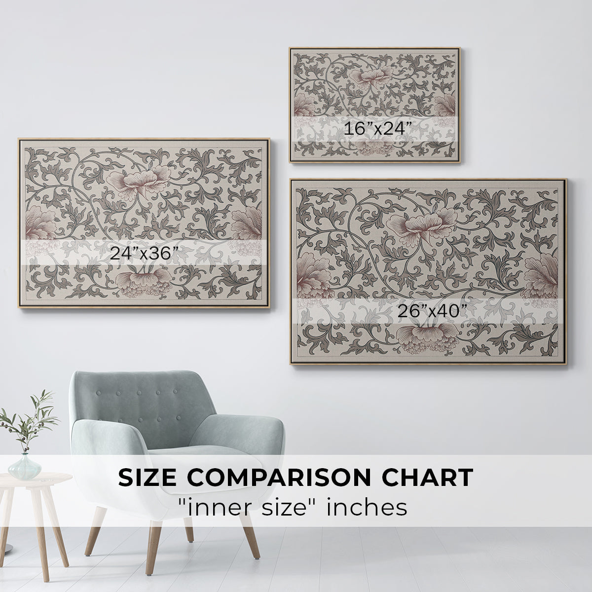 Vintage Abstract Print XVII - Floater Framed Canvas Print
