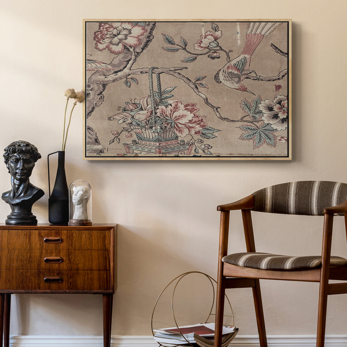 Vintage Abstract Print XVIII - Floater Framed Canvas Print