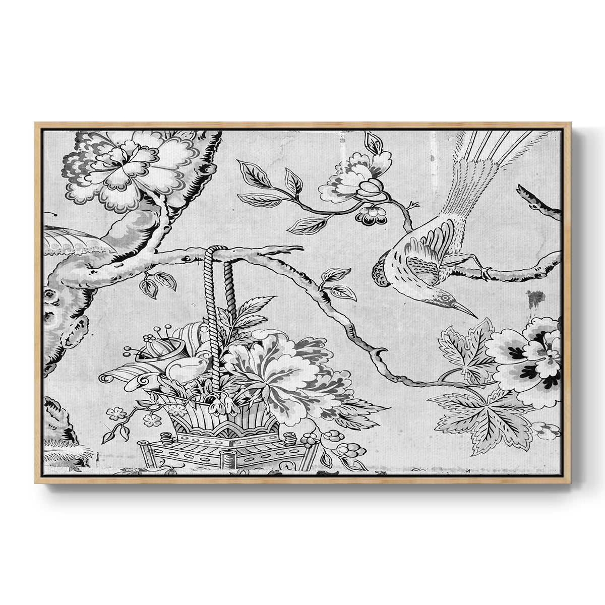 Vintage Abstract Print XIX - Floater Framed Canvas Print