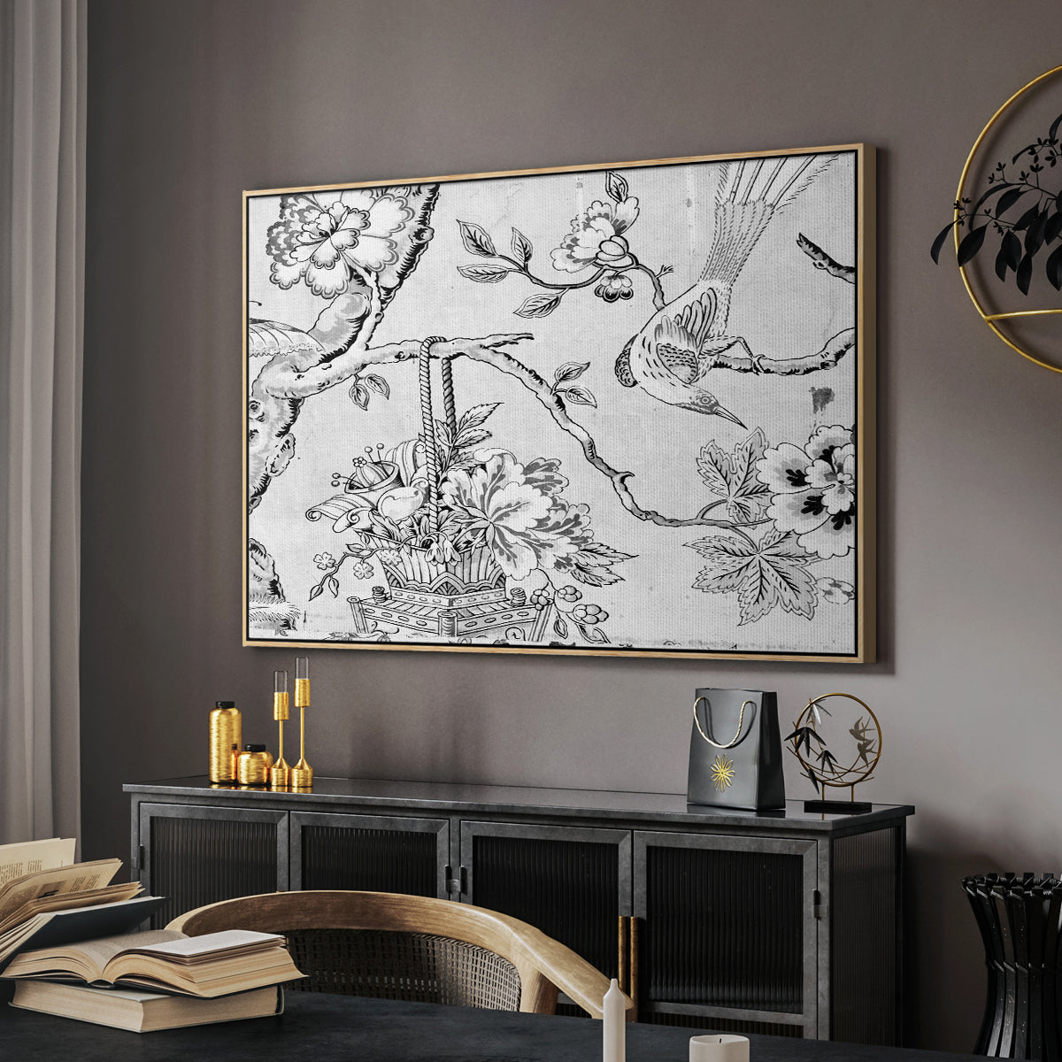 Vintage Abstract Print XIX - Floater Framed Canvas Print