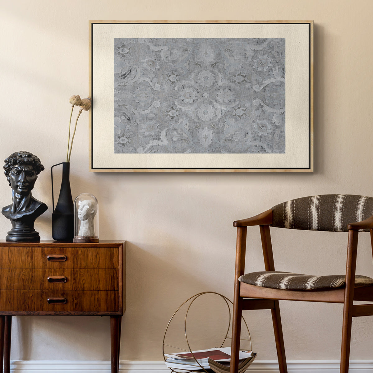 Vintage Abstract Print - Floater Framed Canvas Print