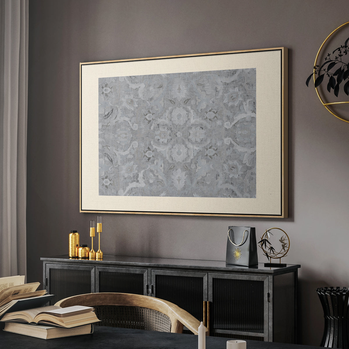 Vintage Abstract Print - Floater Framed Canvas Print