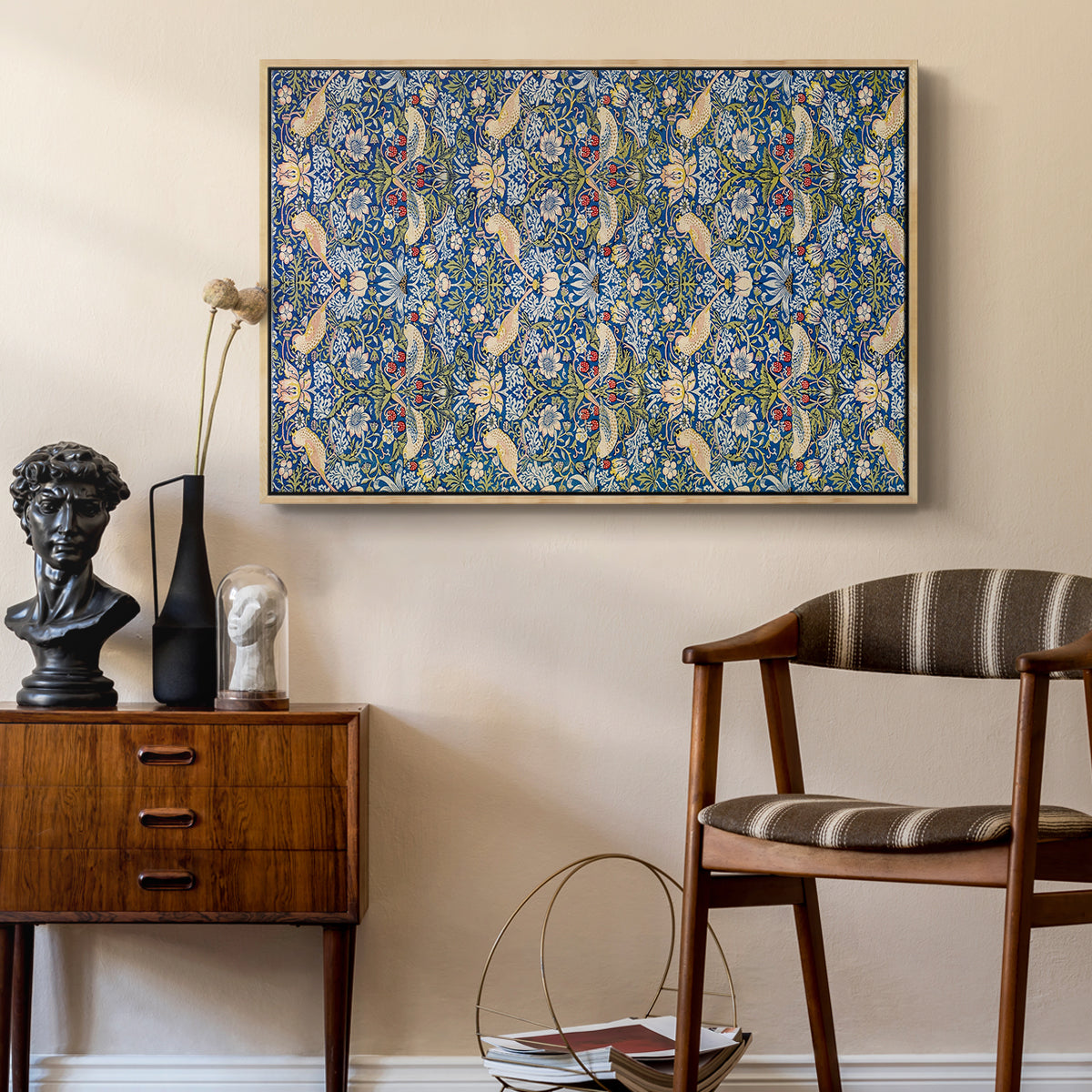 Vintage Abstract Print XXI - Floater Framed Canvas Print
