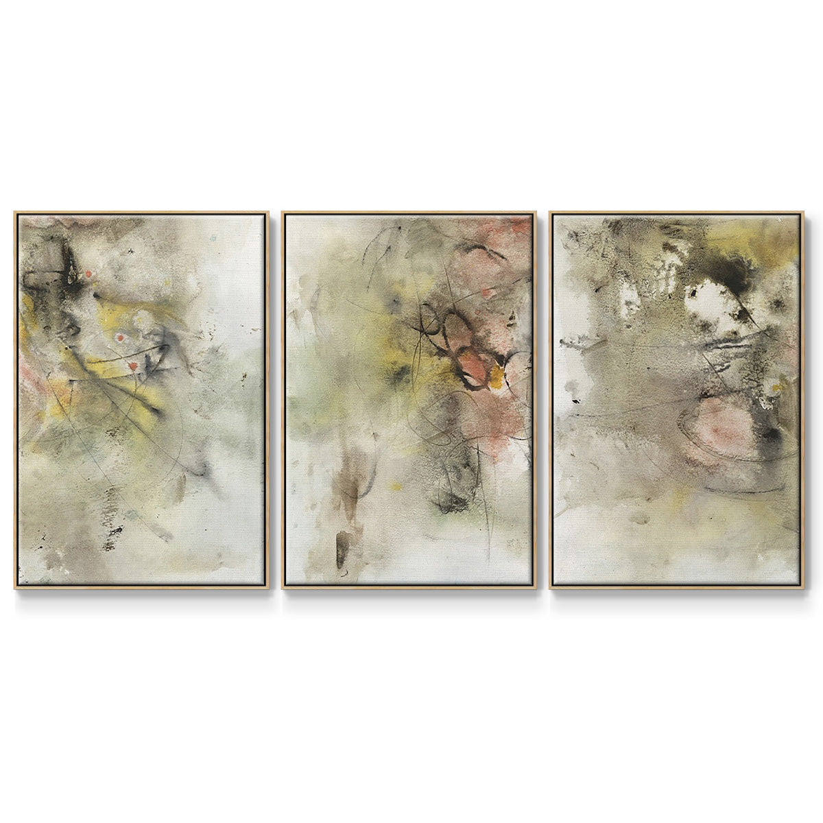 Soft Inspiration I - Floater Framed Canvas Set