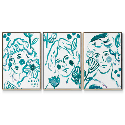 Budding Flower I - Floater Framed Canvas Set