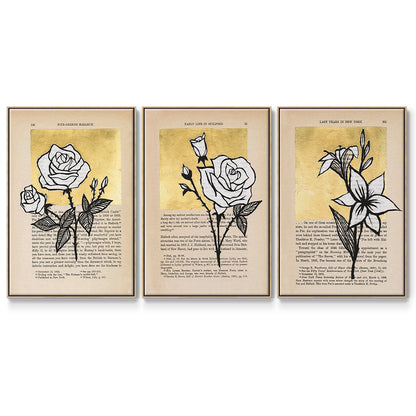 Floral Diary I - Floater Framed Canvas Set