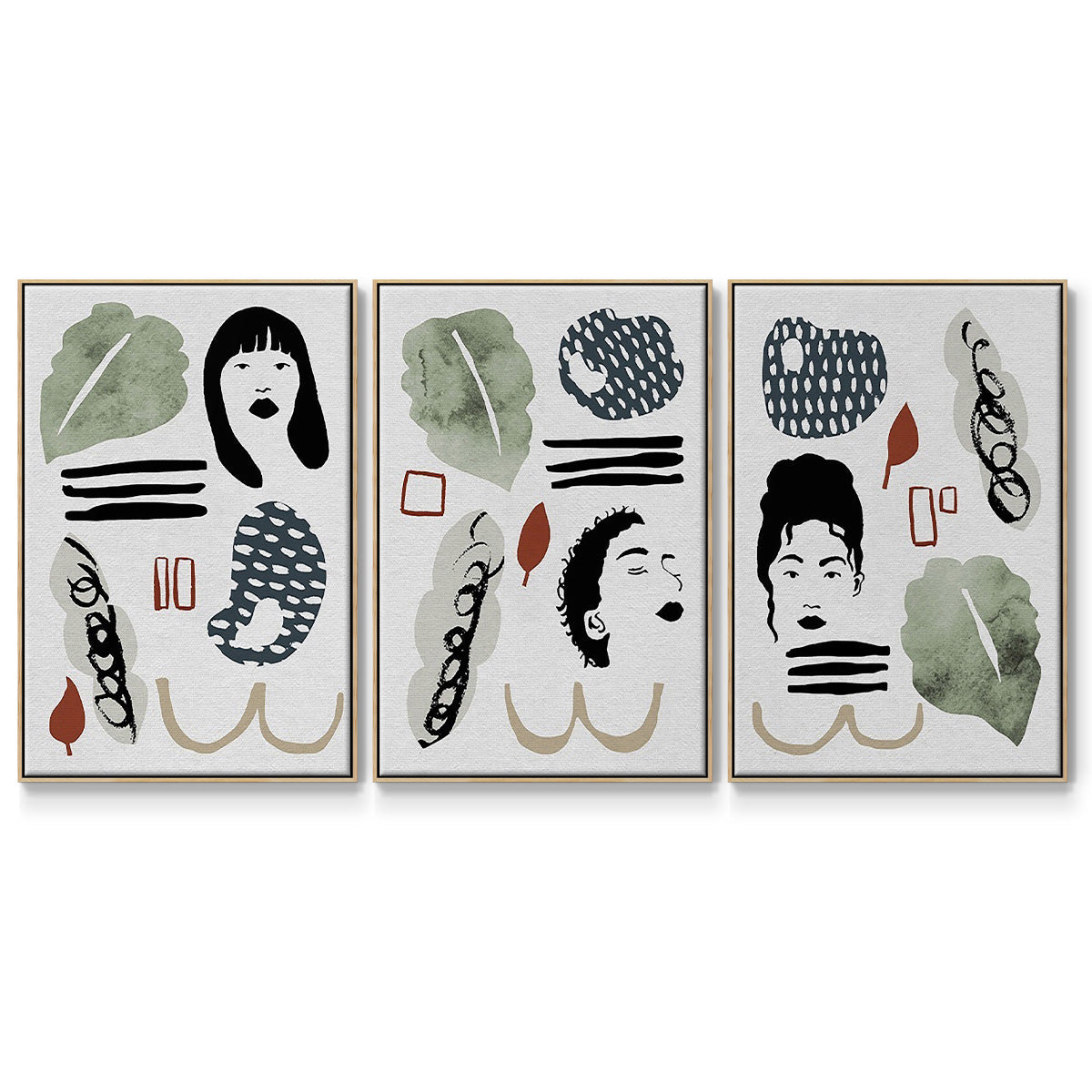 Collected Mindfulness I - Floater Framed Canvas Set