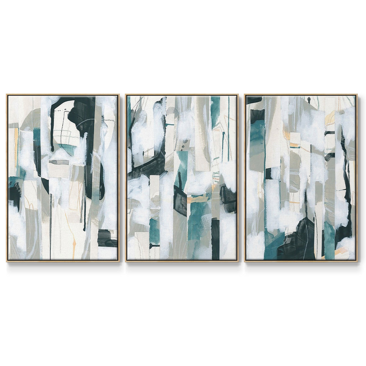 Sea Cavern Strata I - Floater Framed Canvas Set