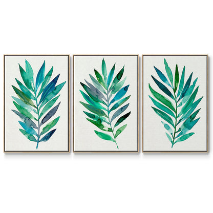 Palm Frond Flow I - Floater Framed Canvas Set