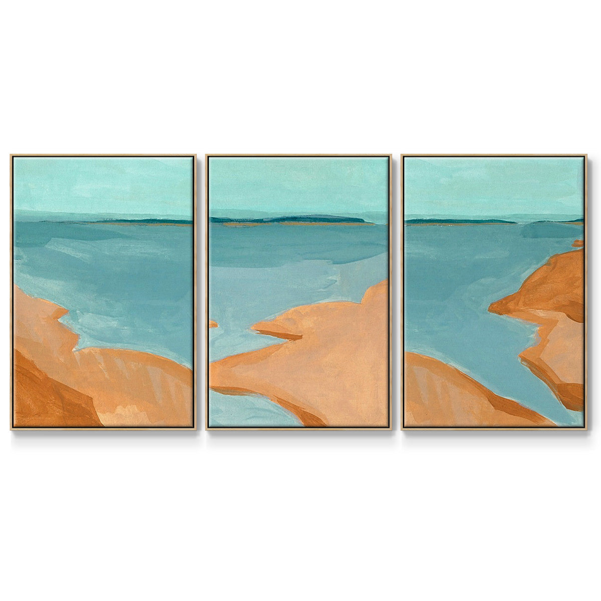 Out on the Sandbar I - Floater Framed Canvas Set