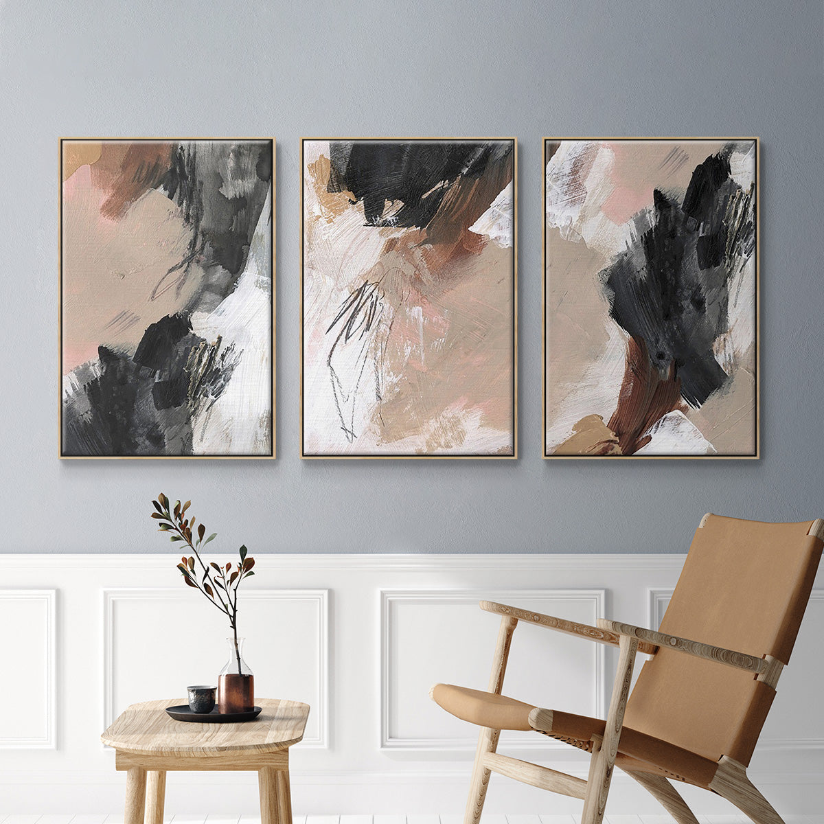 Unbleached Neutrals IV - Floater Framed Canvas Set