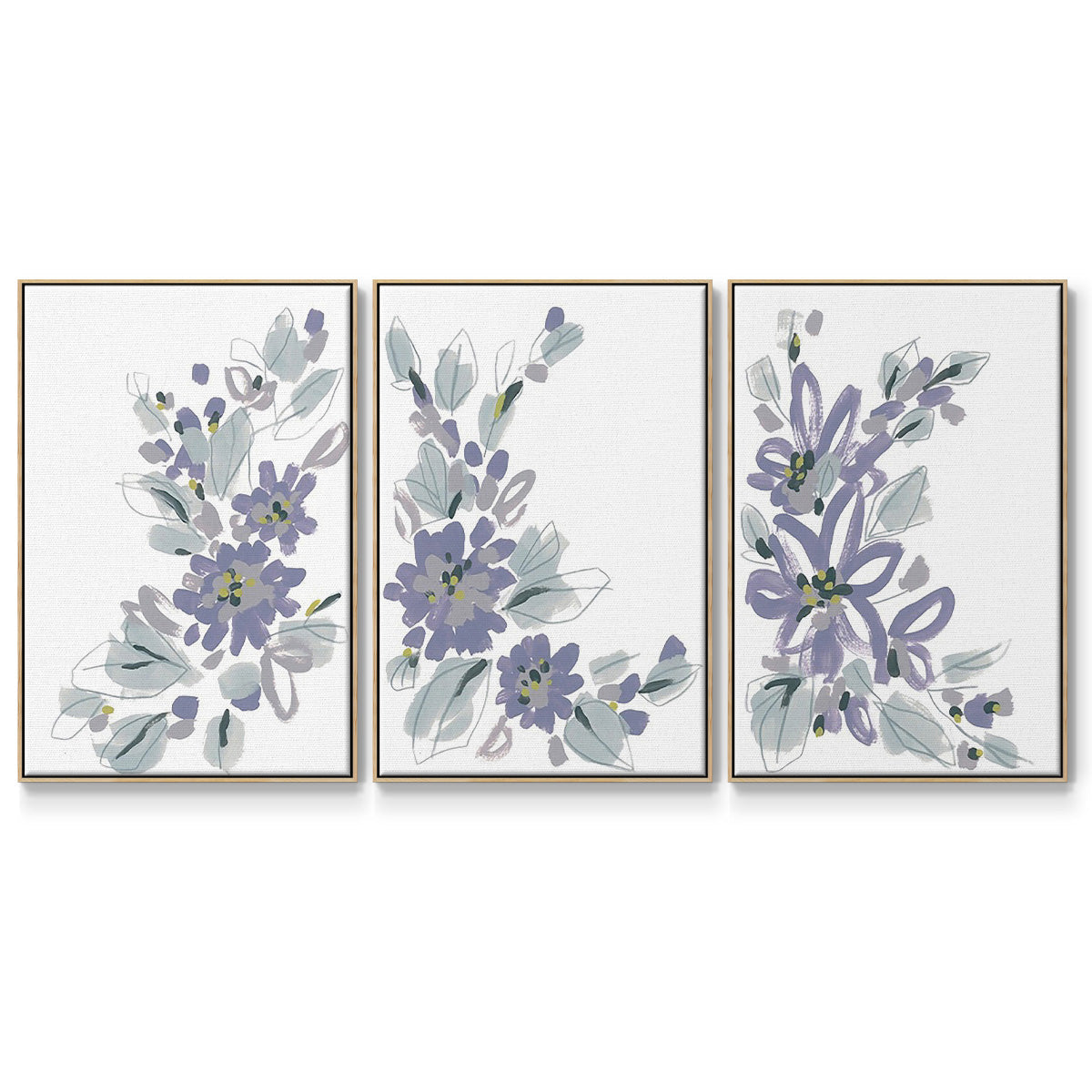 Periwinkle Patch I - Floater Framed Canvas Set