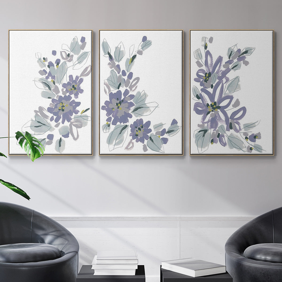 Periwinkle Patch I - Floater Framed Canvas Set