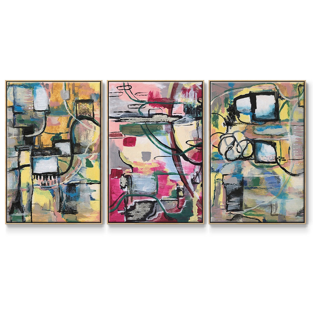 Memory Screen I - Floater Framed Canvas Set