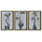 Graphic Flowers in Vase I - Floater Framed Canvas Set