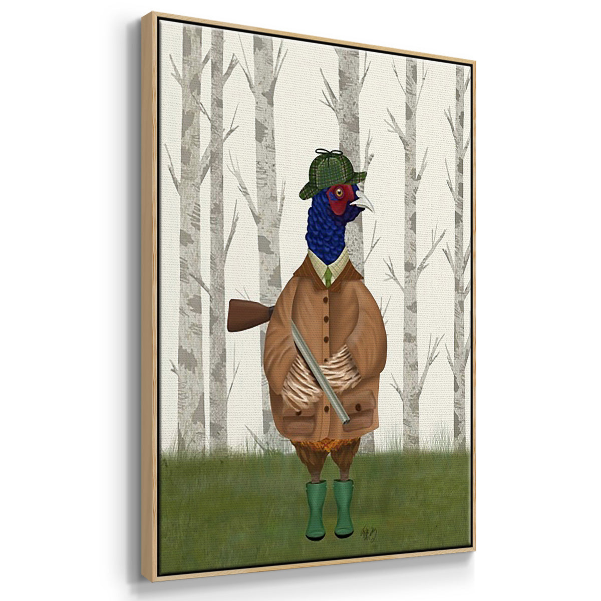 Pheasant Shooting Party 1 - Floater Framed Canvas Set