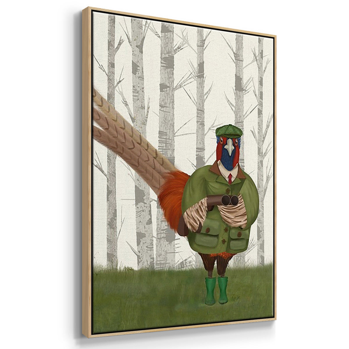 Pheasant Shooting Party 5 - Floater Framed Canvas Set