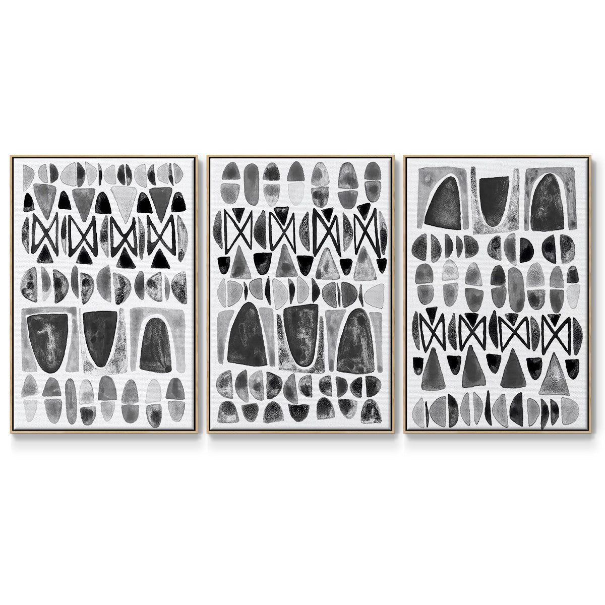 Grey Arches I - Floater Framed Canvas Set