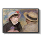 Boating Couple (Aline Charigot and Renoir), c. 1881 by Pierre-Auguste Renoir in a black floater framed canvas wall art display.
