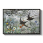 Common Swifts, 1886 by Bruno Liljefors in a black floater framed canvas wall art display.