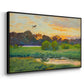 Angled view of Flying Duck at Sunset, 1924 by Bruno Liljefors in a black floater framed canvas.