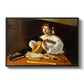 The Lute Player (Wildenstein Version), c. 1596 by Caravaggio in a black floater framed canvas wall art display.